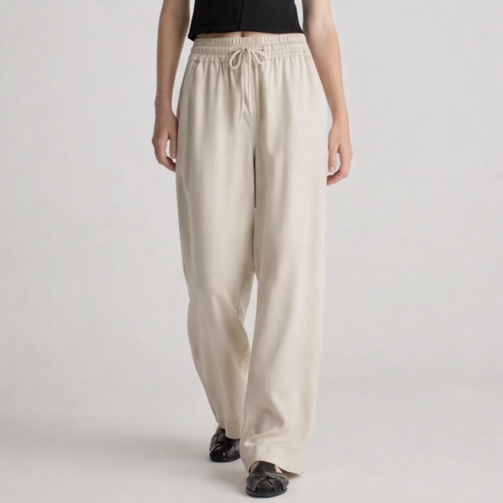 Quince Shale Vintage Wash Wide Leg Tencel Pants XL